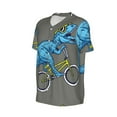 thumbnail image 1 of Daiia Fun Riding Dinosaur Mens Baseball Jersey Button Down Shirts Short Sleeve Sports Uniforms-Medium, 1 of 9