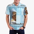 thumbnail image 1 of Daiia Funny Cat Taking a Bath Pattern Men’s Polo Shirts,Solid Deck Shirt,Classic Fit, Breathable Cotton Polo for Casual and Sport Wear-4X-Large, 1 of 7