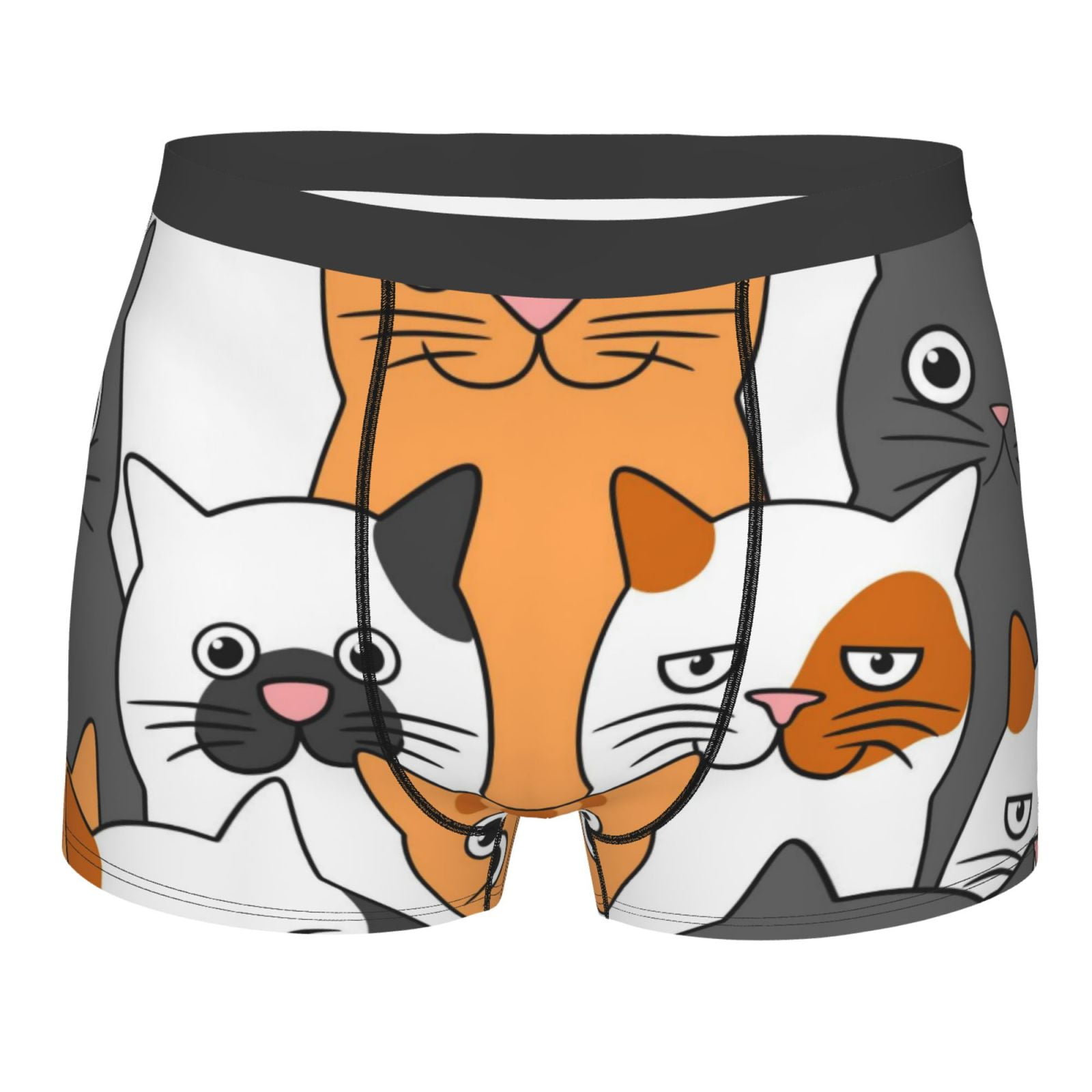 Daiia Funny Cats Men's Underwear Boxer Briefs, Cotton Stretch Moisture ...