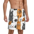 thumbnail image 1 of Daiia Funny Cats Mens Woven Stretch Pajama Short,Short Pajama Pants-Medium, 1 of 9
