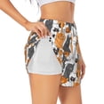 thumbnail image 1 of Daiia Funny Cats Pattern Women's 2 in 1 Running Shorts - Lightweight Athletic Workout Gym Yoga Shorts Liner with Phone Pockets-Small, 1 of 7