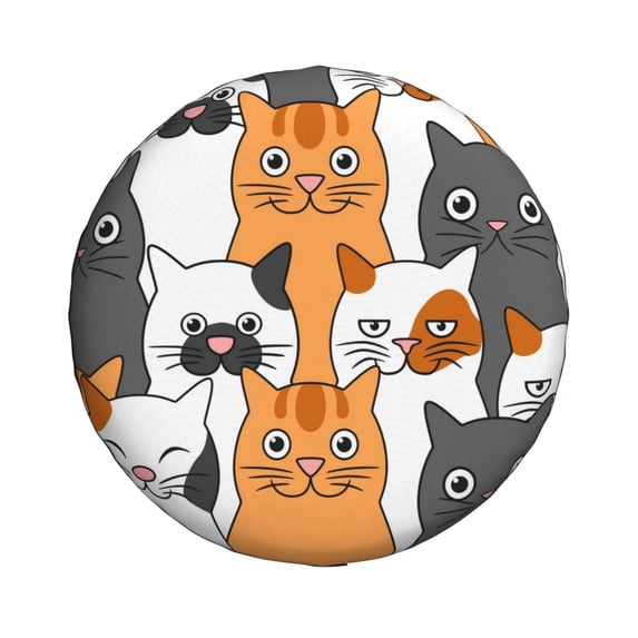 Daiia Funny Cats Tire Covers , Travel Trailer Camper Truck SUV Motorhome Waterproof Wheel Cover, Sun Rain Snow Protector-16 inch