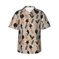 thumbnail image 1 of Daiia Funny Chicken Hawaiian Shirt for Men Gentle Cotton Regular Short Sleeve Casual-Small, 1 of 9