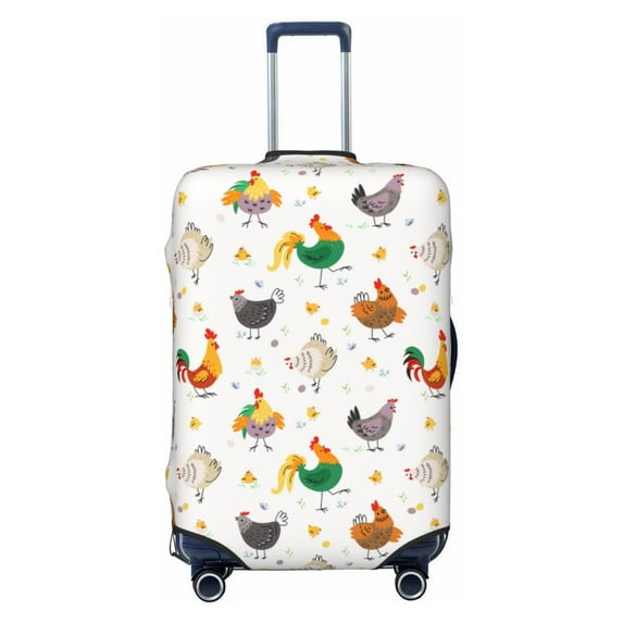 Daiia Funny Chicken Luggage Cover, Thickened Washable Travel Luggage Covers, Elastic Unique Baggage Covers for 18-20 inch Luggage-Large