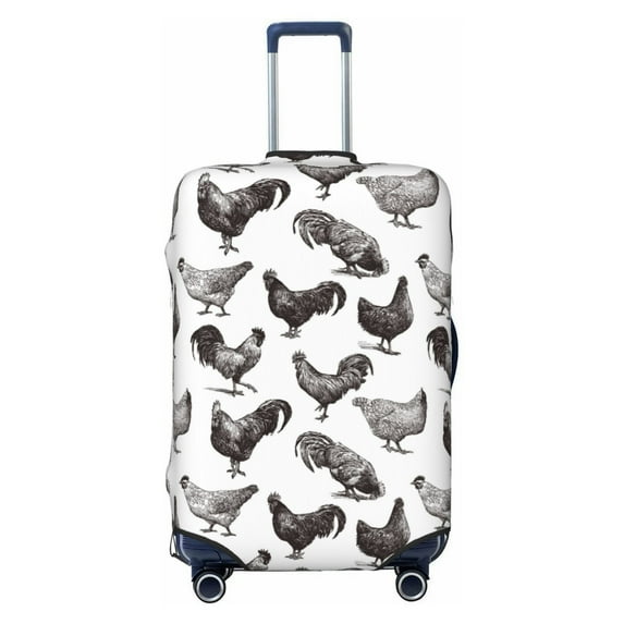 Daiia Funny Chicken Luggage Cover, Thickened Washable Travel Luggage Covers, Elastic Unique Baggage Covers for 18-20 inch Luggage-Medium