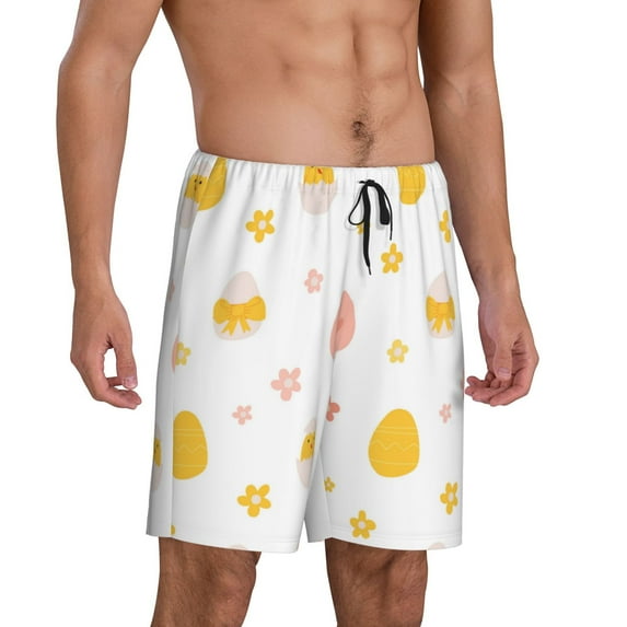Daiia Funny Chicken Mens Woven Stretch Pajama Short,Short Pajama Pants-Small