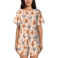 thumbnail image 1 of Daiia Funny Chicken Pattern Womens Pajama Sets Short Sleeve Pajamas for Women Sets Soft Lounge Sets Casual Round Neck Sleepwear PJS-Large, 1 of 7