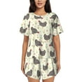 thumbnail image 1 of Daiia Funny Chicken Pattern Womens Pajama Sets Short Sleeve Pajamas for Women Sets Soft Lounge Sets Casual Round Neck Sleepwear PJS-Medium, 1 of 7
