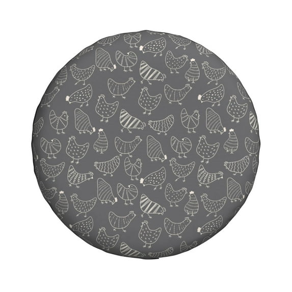 Daiia Funny Chicken Tire Covers , Travel Trailer Camper Truck SUV Motorhome Waterproof Wheel Cover, Sun Rain Snow Protector-14 inch