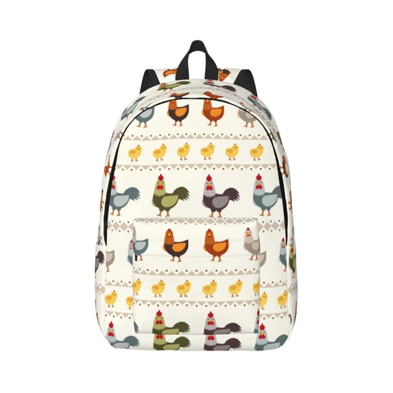 Daiia Funny Chicken Vintage Canvas Backpack for Men and Women ,Hiking Backpack,Travel Laptop Bag for School,Large Capacity Backpack