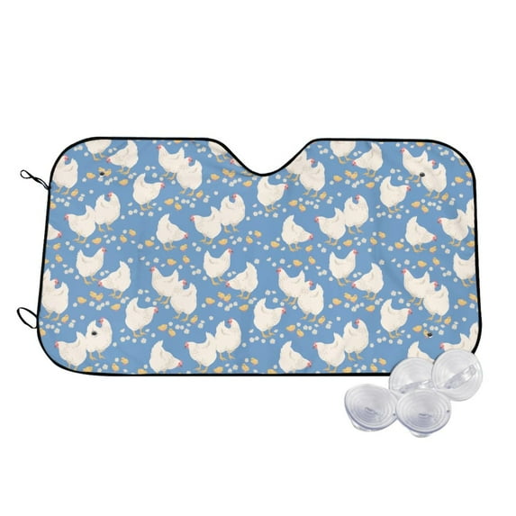 Daiia Funny Chicken Windshield Sun Shade for Car SUV Truck (Small ), Car Sun Shade Windshield, Car Shades for Front Windows, Sunshade for Car Windshield