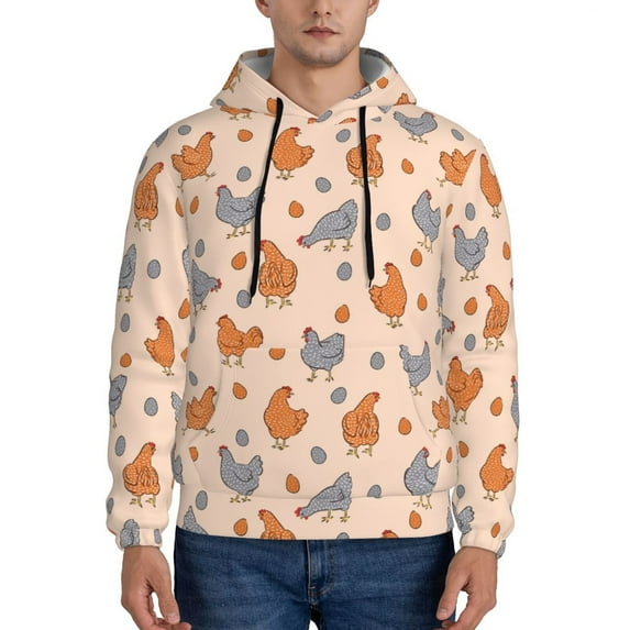 Daiia Funny Chicken for Men's Fashion Hoodies & Sweatshirts with Kangaroo Pocket Hooded Sweatshirt Breathable & Moisture Wicking-Medium