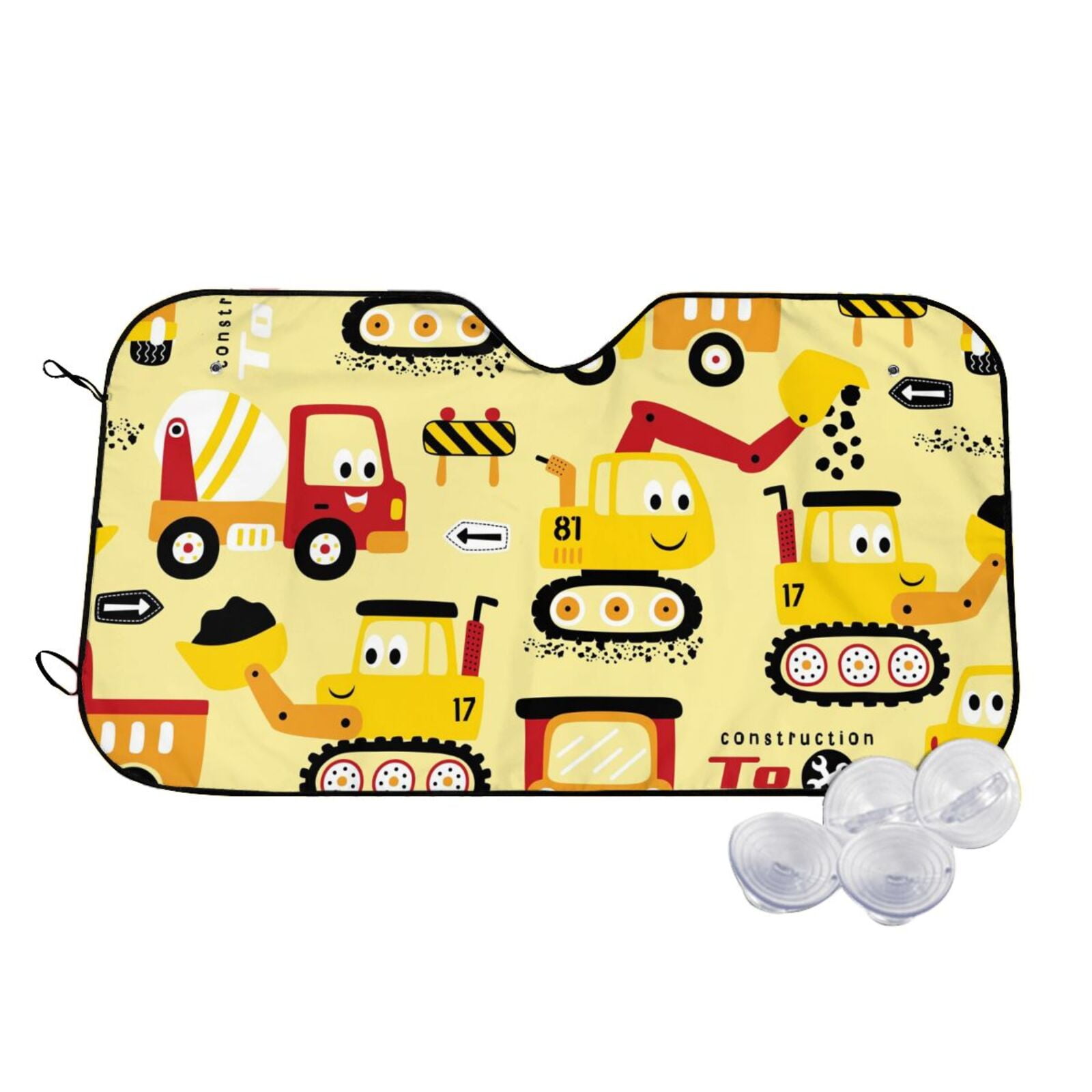 Daiia Funny Construction Vehicles Windshield Sun Shade for Car SUV