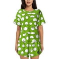 thumbnail image 1 of Daiia Funny Sheep Doing Yoga Pattern Womens Pajama Sets Short Sleeve Pajamas for Women Sets Soft Lounge Sets Casual Round Neck Sleepwear PJS-Large, 1 of 7