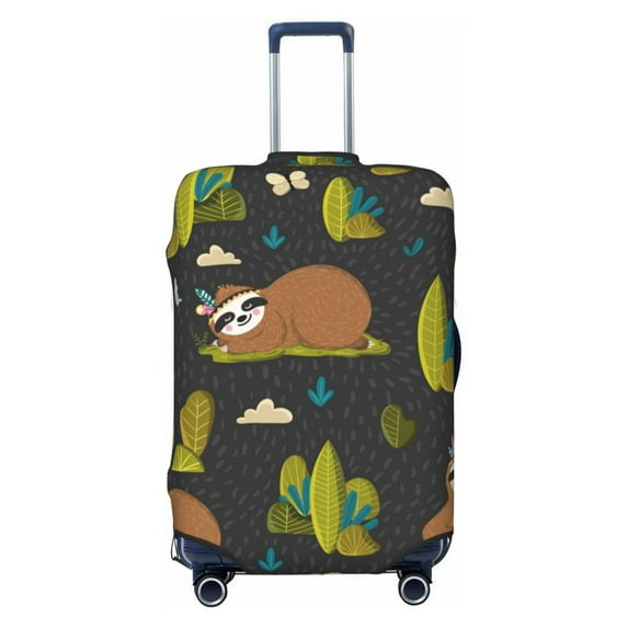 Daiia Funny Sloths In The Forest Luggage Cover, Thickened Washable Travel Luggage Covers, Elastic Unique Baggage Covers for 18-20 inch Luggage-Large