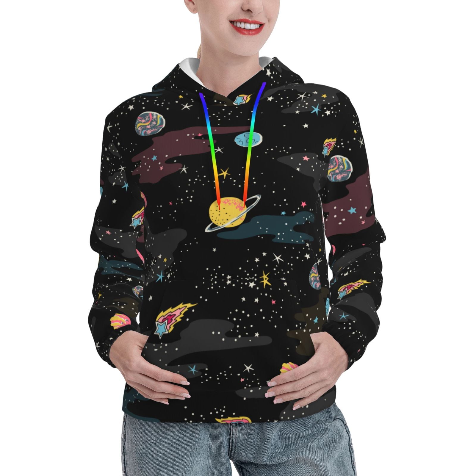 Daiia Galaxy Pattern Women's Fashion Hoodies & Sweatshirts with