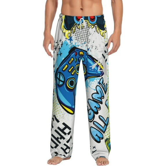 Daiia Game All Day Men's Sleep Pant with Pockets and Drawstring,Pajama Pants-Large