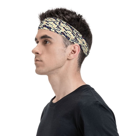 Daiia Game Controller printed Men's Performance Headband,Sports Headbands,Moisture Wicking Workout Headband