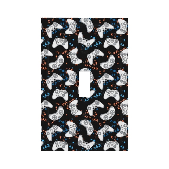 Daiia Game Pattern Decorator Wall Plate Child Safe Outlet Cover, Switch and Outlet Covers,Size 1-Gang 5.0" x3.0" , Polycarbonate Thermoplastic-Style T