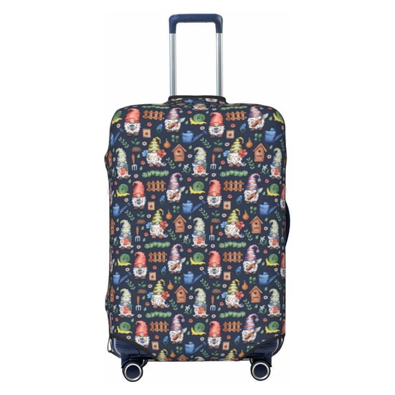 Daiia Garden Gnomes Luggage Cover, Thickened Washable Travel Luggage Covers, Elastic Unique Baggage Covers for 18-20 inch Luggage-Medium