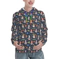thumbnail image 1 of Daiia Garden Gnomes Pattern Women's Fashion Hoodies & Sweatshirts with Kangaroo Pocket Hooded Sweatshirt with Eye-catching Drawstrings-Large, 1 of 7