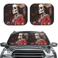 thumbnail image 1 of Daiia Geisha Skeleton With Flowers 2PCS Car Windshield Sun Shade, Foldable Sun Shield for Car Front Window, Auto Sun Blocker Visor Protector Universal for Truck SUV Pickup-Small, 1 of 7