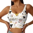 thumbnail image 1 of Daiia Geometric Triangle Printed Women's Sports Bra, Breathable Activewear Bra with U-Back Design and Removable Pads, Comfortable and Supportive for Yoga, Workout-Small, 1 of 8