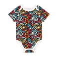 thumbnail image 1 of Daiia Geometry Printed Unisex-Baby Short Sleeve Onesies Bodysuits Baby Climbing Clothes Soft and Comfortable Romper with Expandable Shoulder Design-18 Months, 1 of 8