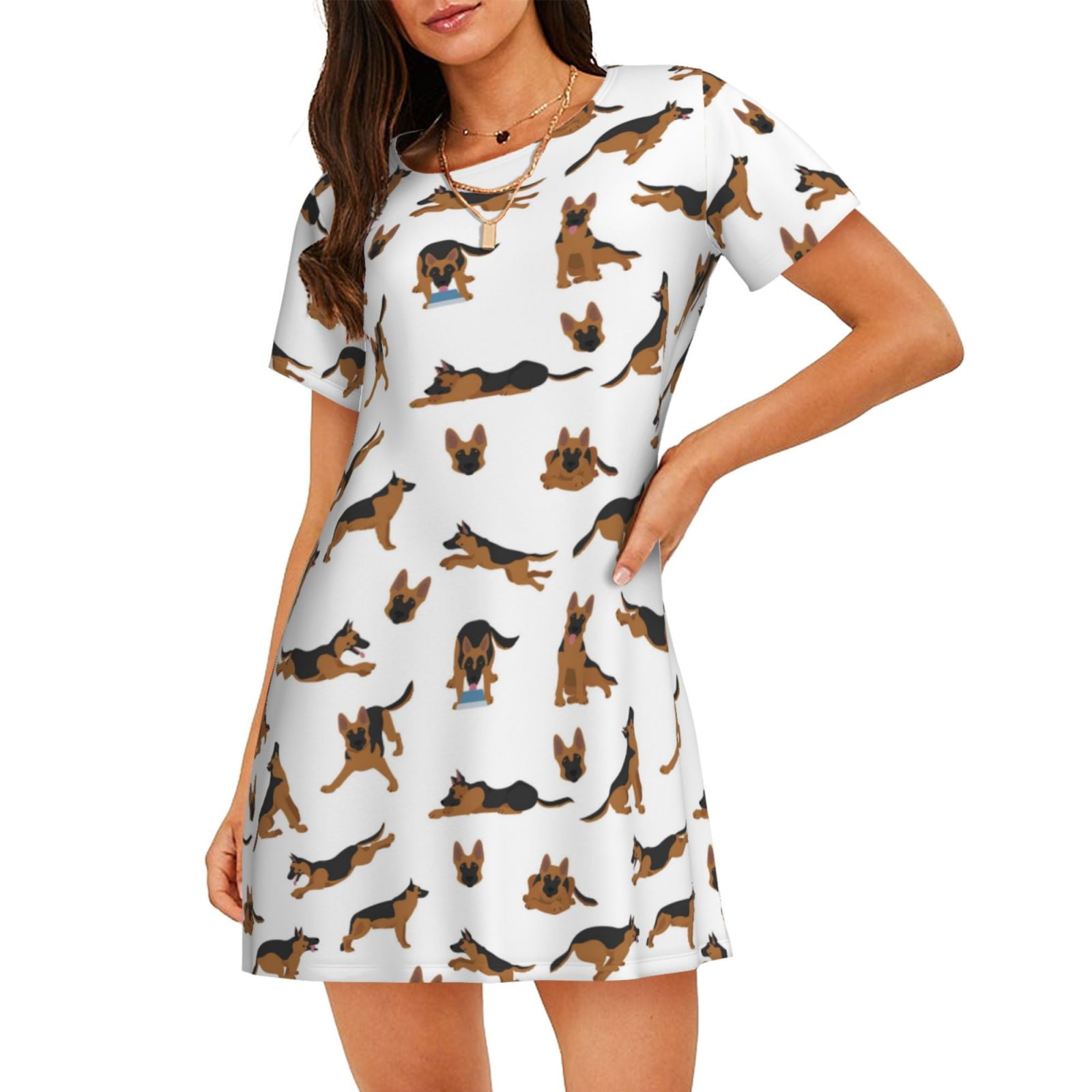 Women’s Soft Pajama Set With Australian Shepherd Print – Short Sleeve PJs With Pockets | Comfy Sleepwear & Lounge Set