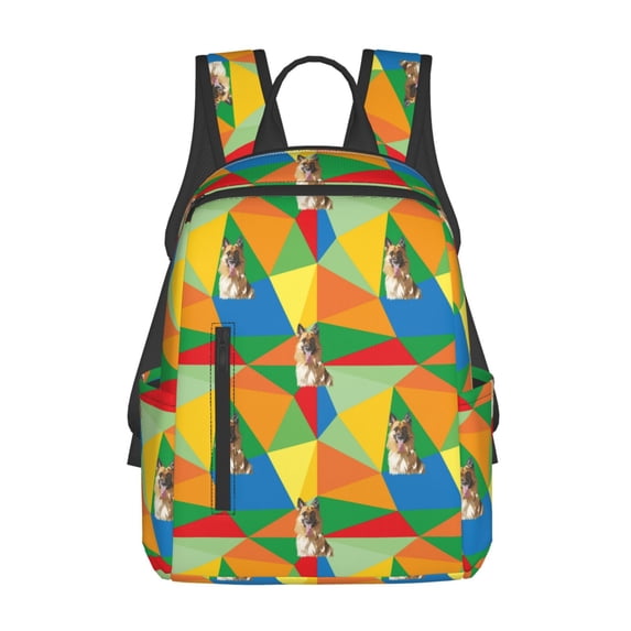 Daiia German Shepherd Dog School Backpack for Men and Women Lightweight Backpack Durable Backpack Water-Resistant,Travel,Work Bag