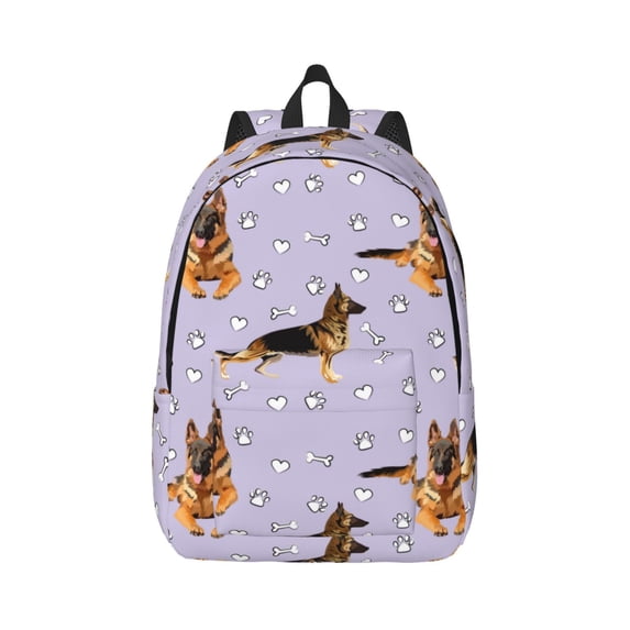 Daiia German Shepherd Dog Vintage Canvas Backpack for Men and Women ,Hiking Backpack,Travel Laptop Bag for School,Large Capacity Backpack