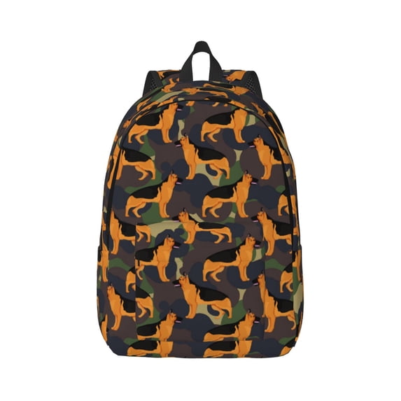 Daiia German Shepherd Dog Vintage Canvas Backpack for Men and Women ,Hiking Backpack,Travel Laptop Bag for School,Large Capacity Backpack