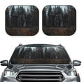 thumbnail image 1 of Daiia Gloomy Mansion Forest Scene 2PCS Car Windshield Sun Shade, Foldable Sun Shield for Car Front Window, Auto Sun Blocker Visor Protector Universal for Truck SUV Pickup-Small, 1 of 7