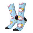 thumbnail image 1 of Daiia Gnome On A Watermelon Mattress In The Pool Print Crew Socks – Soft Breathable Long Socks for Men & Women, Moisture-Wicking & Comfortable Daily Wear Socks, One-Size Fits Most (US 5-11), 1 of 6