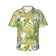 thumbnail image 1 of Daiia Gnome and Pineapple Hawaiian Shirt for Men Gentle Cotton Regular Short Sleeve Casual-X-Large, 1 of 9