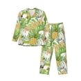thumbnail image 1 of Daiia Gnome and Pineapple for Men's Long-Sleeved Pajama Set – Soft & Comfortable Sleepwear Button-Up Pajamas Cozy Lounge Wear-Small, 1 of 7