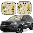 thumbnail image 1 of Daiia Gnomes Bees And Sunflowers 2PCS Car Windshield Sun Shade, Foldable Sun Shield for Car Front Window, Auto Sun Blocker Visor Protector Universal for Truck SUV Pickup-Medium, 1 of 7