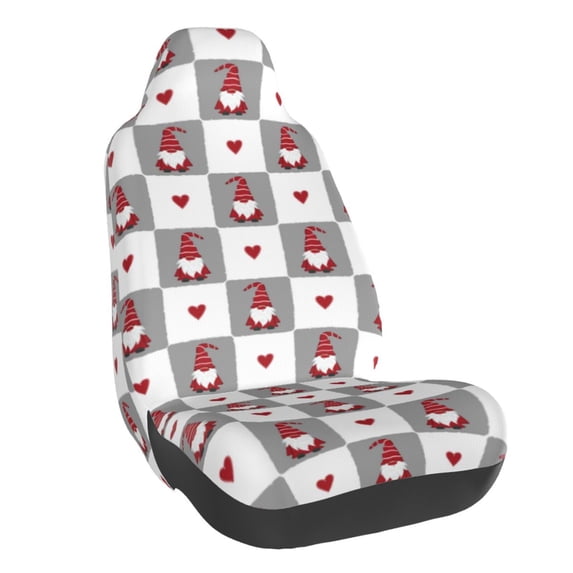 Daiia Gnomes and Hearts Printed Car Seat Cover - Waterproof & Sweatproof - Universal Fit, Machine Washable, Non-Slip - Seat Protector for Car, Truck, SUV, Van (1 Pack)