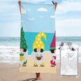 thumbnail image 1 of Daiia Gnomes On The Beach Pattern Quick Dry Towel, Super Absorbent Travel Towel with Hanging Loop & Carabiner, Lightweight Compact Fast-Drying Microfiber Towel-, 1 of 8