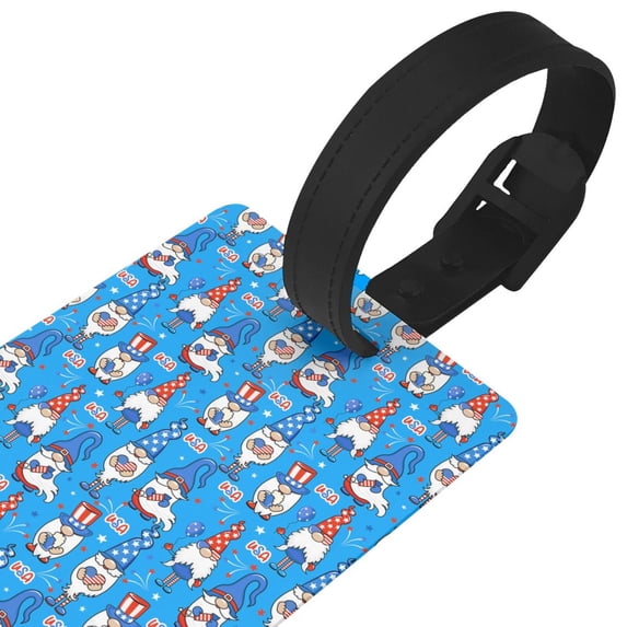 Daiia Gnomes in USA Durable Luggage Tags with Secure Strap Travel ID Tags Suitcase ID Tags Bag Identification Tags - Easy Identification for Men and Women