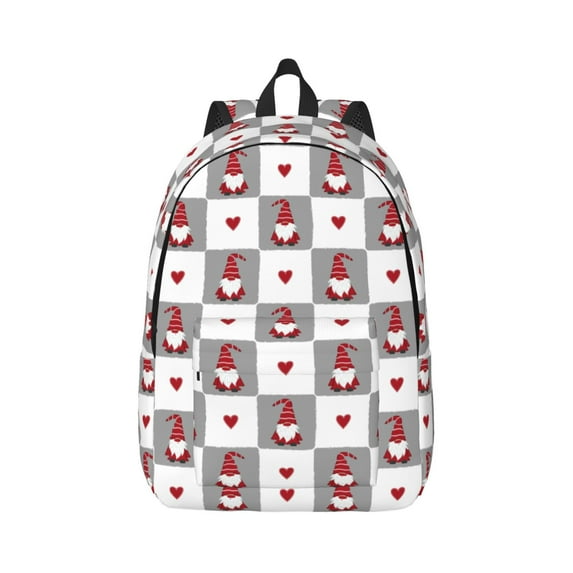 Daiia Gnomes and Hearts Vintage Canvas Backpack for Men and Women ,Hiking Backpack,Travel Laptop Bag for School,Large Capacity Backpack