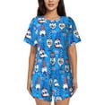 thumbnail image 1 of Daiia Gnomes in USA Pattern Womens Pajama Sets Short Sleeve Pajamas for Women Sets Soft Lounge Sets Casual Round Neck Sleepwear PJS-4X-Large, 1 of 7