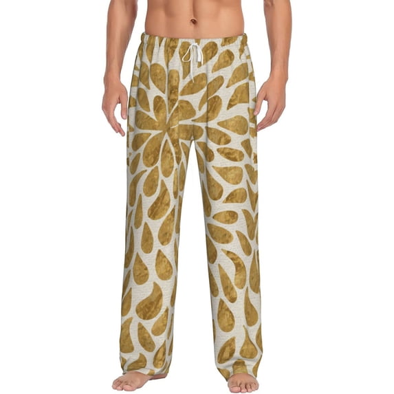 Daiia Gold Drops Men's Sleep Pant with Pockets and Drawstring,Pajama Pants-XX-Large