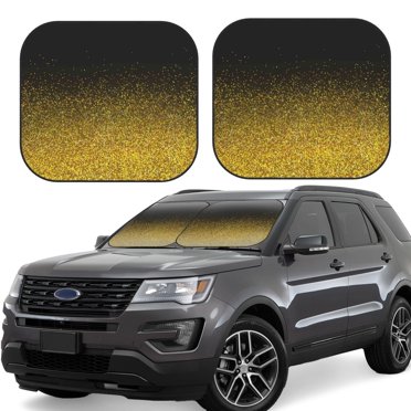 BDK Black Glitter Windshield Sun Shade - Car Sun Visor Sun Shade
