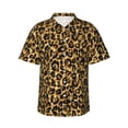 thumbnail image 1 of Daiia Gold Glitter Leopard Hawaiian Shirt for Men Gentle Cotton Regular Short Sleeve Casual-, 1 of 9