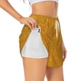thumbnail image 1 of Daiia Gold Glitter Pattern Women's 2 in 1 Running Shorts - Lightweight Athletic Workout Gym Yoga Shorts Liner with Phone Pockets-Small, 1 of 7
