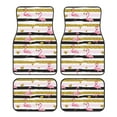 thumbnail image 1 of Daiia Gold Glittering Hearts and Flamingos Printed Car Floor Mats Set of 4, Durable Non Slip Auto Floor Carpet, Car Interior Carpets Proof Foot Pads Anti-Slip Cushion Automoetive Accessories, 1 of 6
