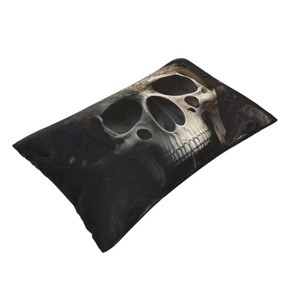 Daiia Gold Pattern Skull Bedding Waterproof Pillow Protector Zippered Queen – Bed Bug Proof Pillow Encasement-14"x20"