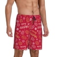 thumbnail image 1 of Daiia Gold Pinecone Merry Christmas A Mens Woven Stretch Pajama Short,Short Pajama Pants-Medium, 1 of 7