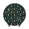 thumbnail image 1 of Daiia Gold Snowflake Christmas Tree Printed Pattern Ceramic Plate Dinner Plates Bone China Decorative Plates with Display Stand Art Ceramic Ornaments for Wall Hanging Decoration-10in, 1 of 6